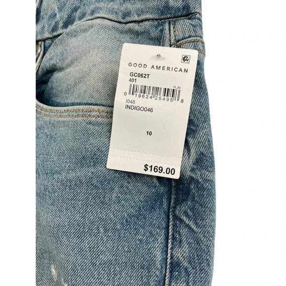 Good American Jeans Woman’s size 10/30 Indigo Good Classic Distressed - Picture 4 of 10